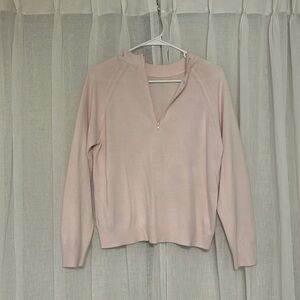 baby pink quarter zip sweater